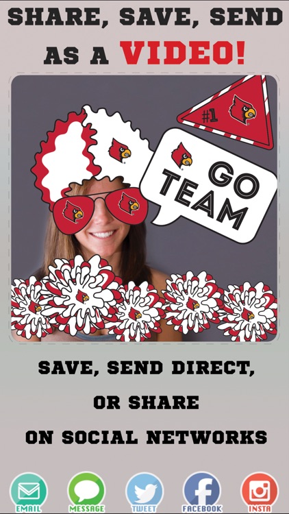 Louisville Cardinals Animated Selfie Stickers screenshot-3