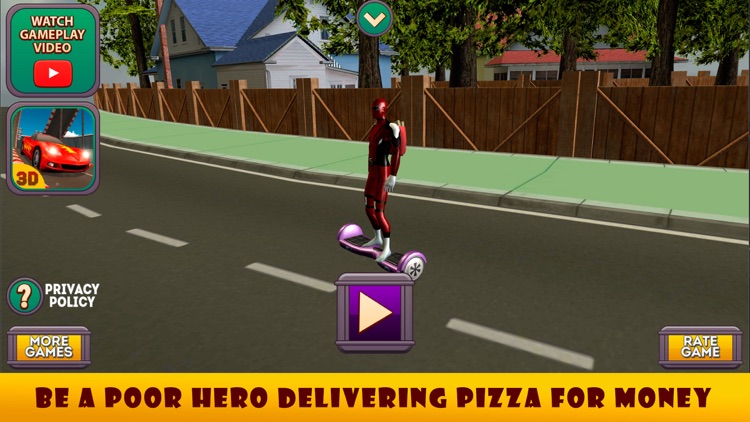 Superhero Hoverboard Pizza Delivery