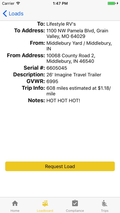 Indiana Transport Driver App screenshot 3