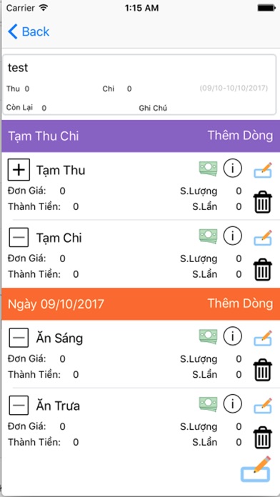 Thu Chi Net screenshot 3