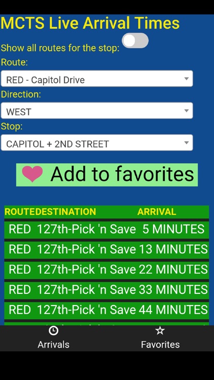 Milwaukee MCTS Bus Tracker