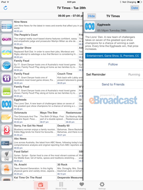 TV Guide Australia for iPad