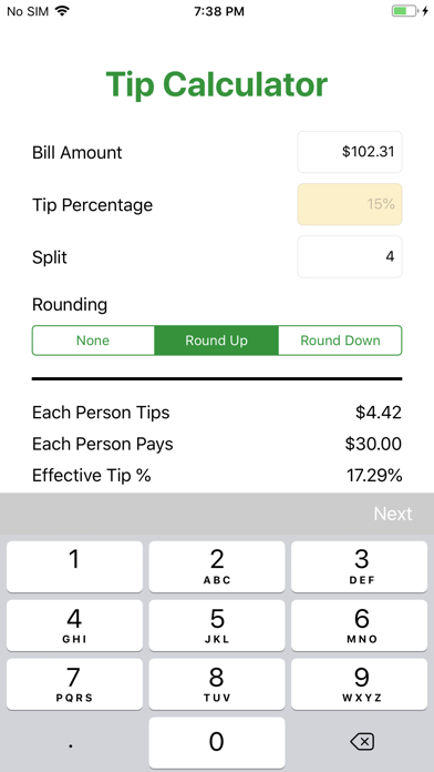 Tip Calculator Simple & Handy screenshot 2