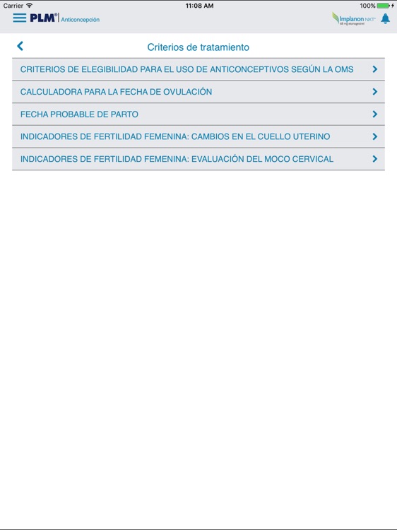 PLM Anticoncepción for iPad