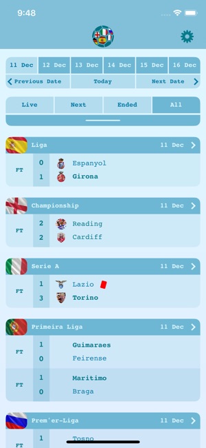 Live Results Football