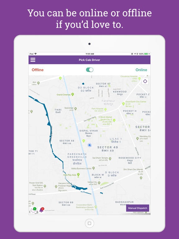 iPad Image of PickCab Driver