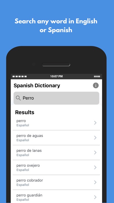 Spanish Dictionary Screenshots