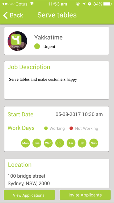 Yakkatime Employer screenshot 2