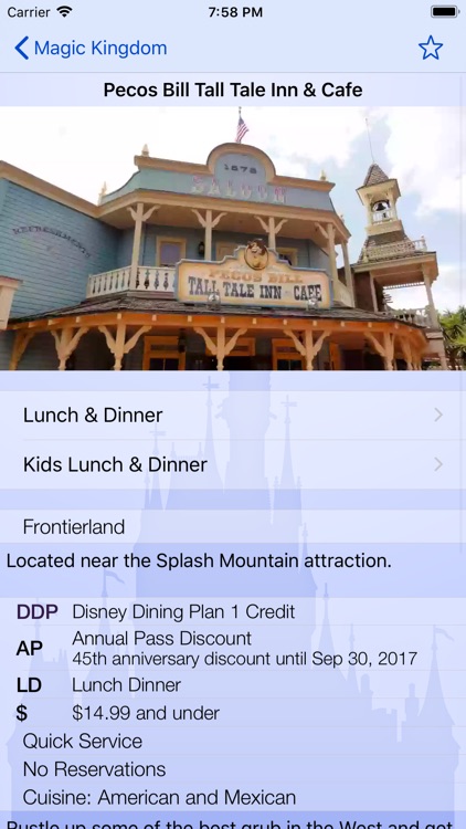 Dining at Disney World