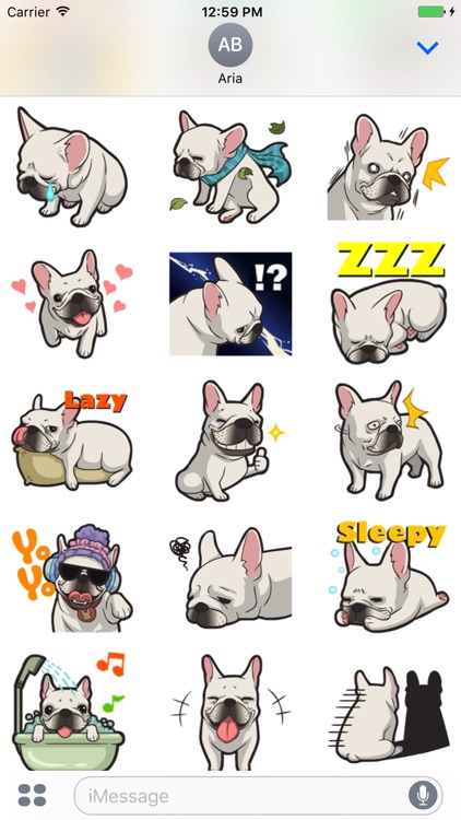 Cute French Bulldog Stickers