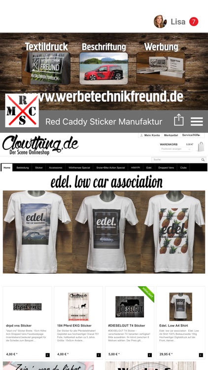 Red Caddy Sticker Manufaktur