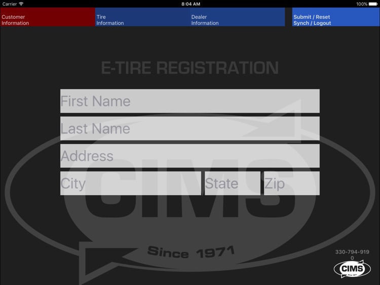 CIMS E-Tire Registration screenshot-3