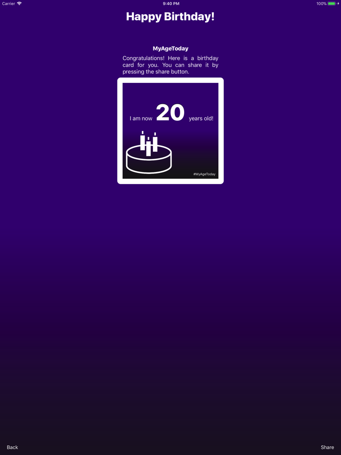 MyAgeToday - Calculate my age