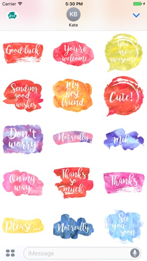 Watercolor Emoji Stickers for iMessage &