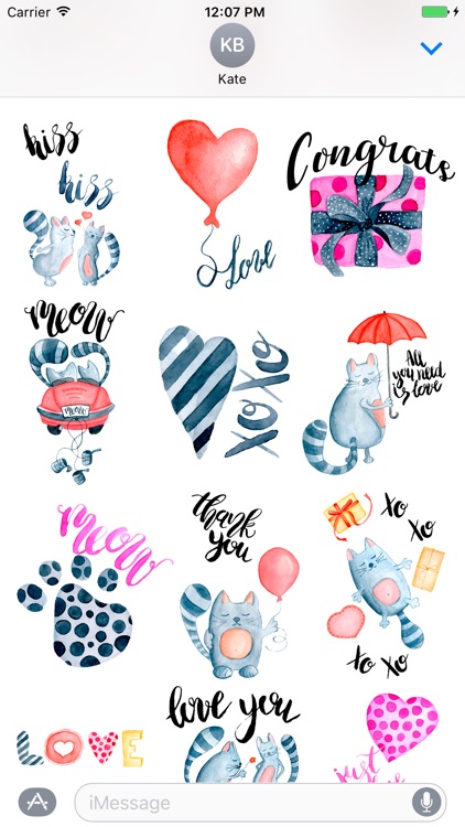 Love Cats Couple Stickers Pack