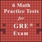 6 GRE Math practice tests with 28 questions of 45 minutes duration