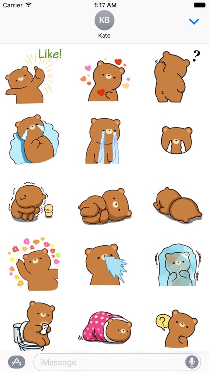 Cute And Lazy Bear Sticker