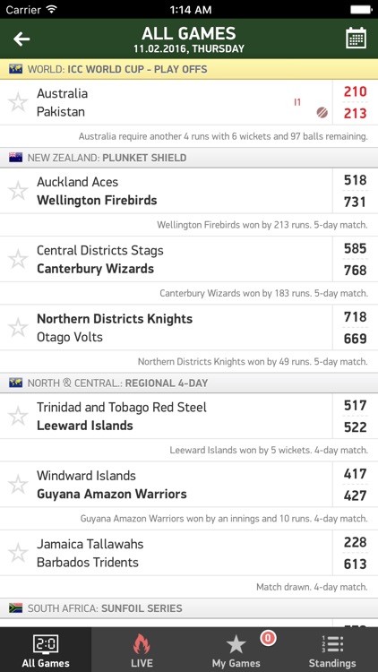 Cricket 24 - live scores