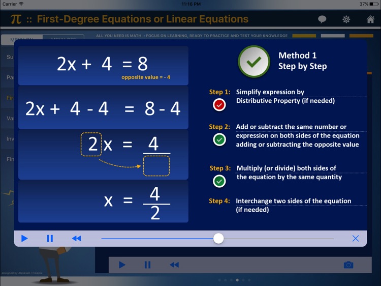 First Degree Equation : ax+b=c screenshot-6