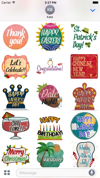 Beautiful Celebration Words Text Sticker Pack