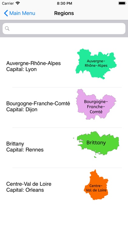 France Regions and Capitals