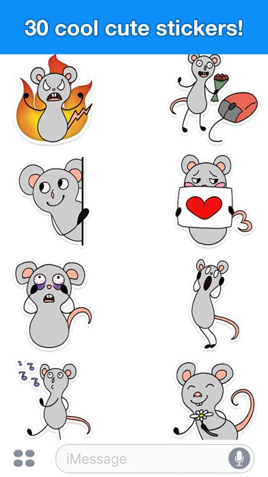 Gray mouse - Cute stickers screenshot 4