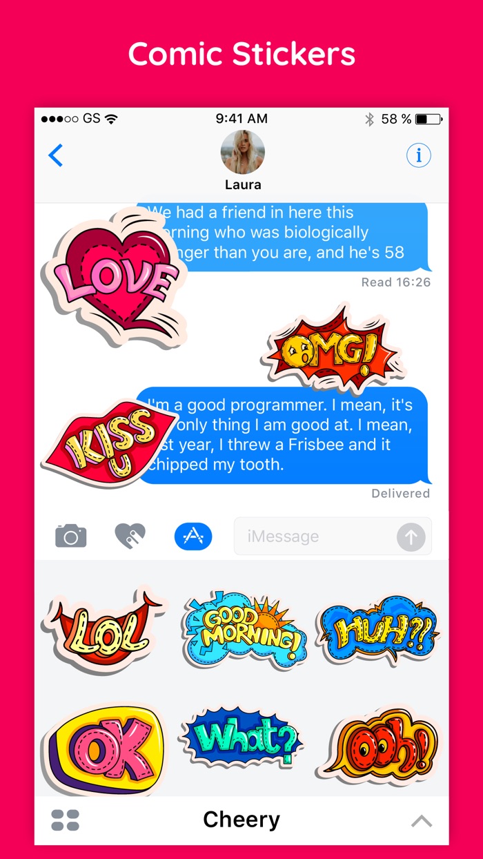 Comic  Cartoon Text Stickers