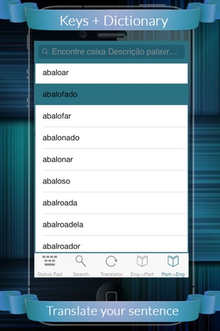 Portuguese Keys+Dictionary screenshot 2