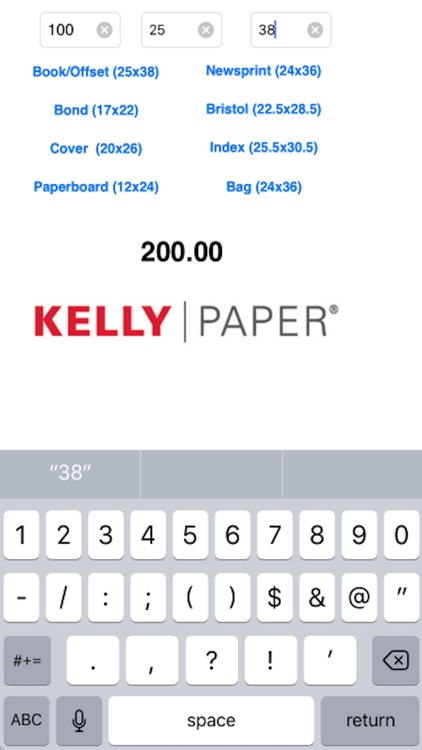 Kelly Paper Basis Weight to M-Weight Calculator