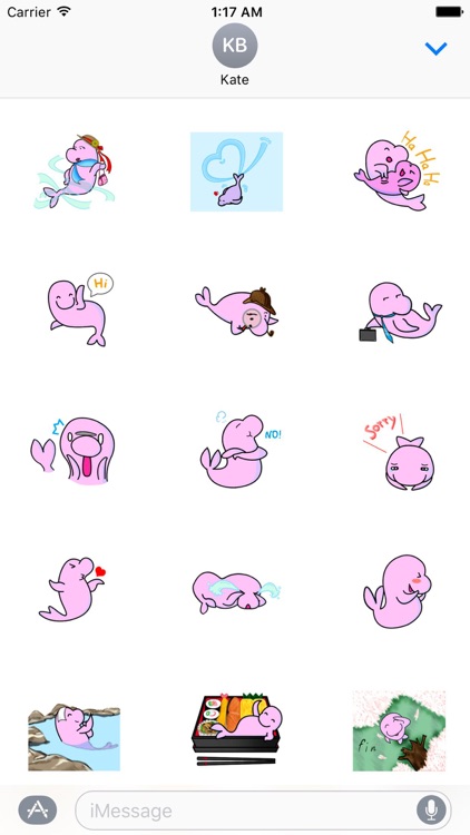 Pink American Manatee Stickers