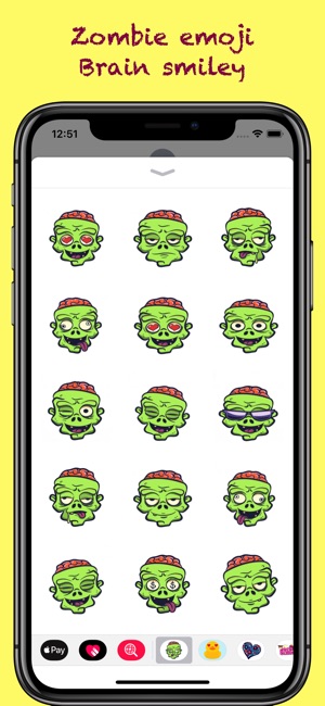 Zombie emoji - Brain smiley