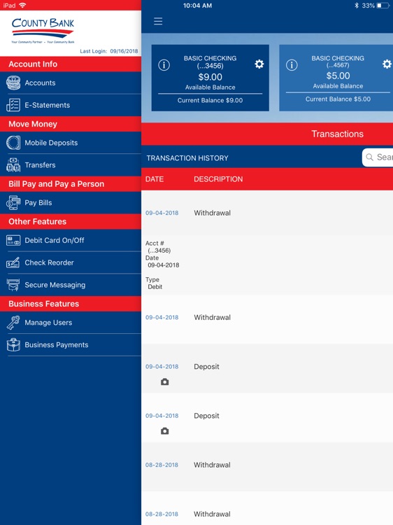 County Bank BIZ for iPad
