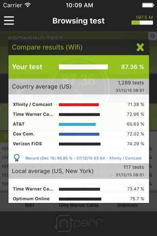 nPerf internet speed test screenshot 3