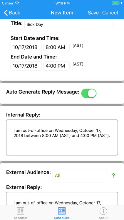 Out-of-Office-Exchange Online screenshot-5