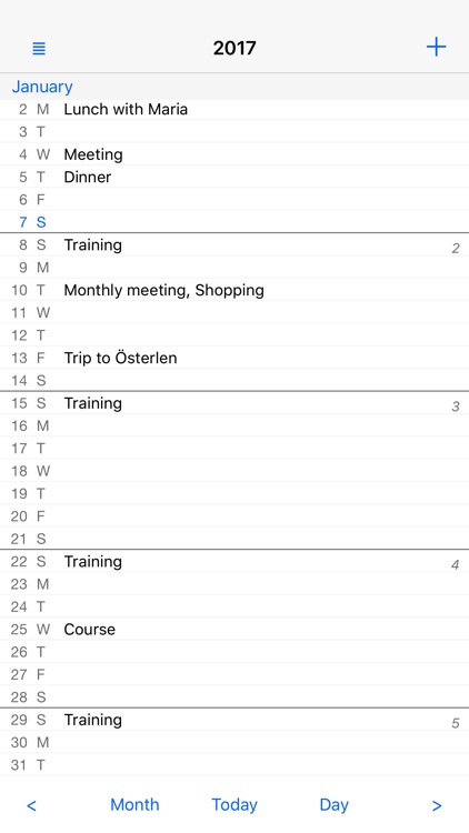 Month View Calendar