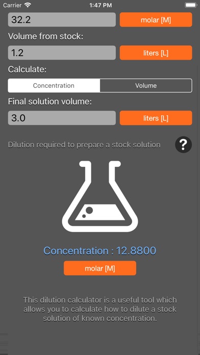 Solution Dilution Calculator screenshot 2