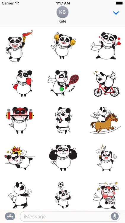 Cute Panda Love Sport Sticker