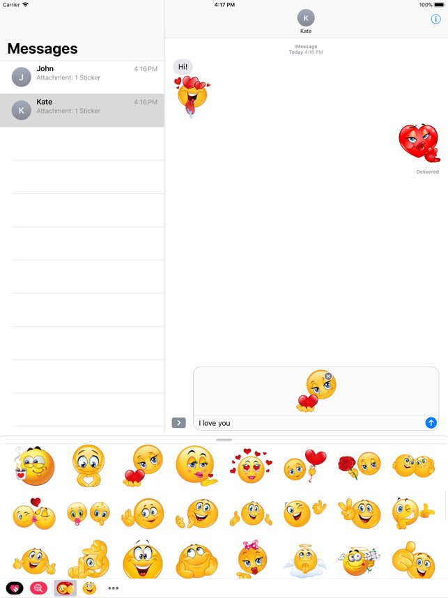 I Love You Emoji Stickers On The App Store