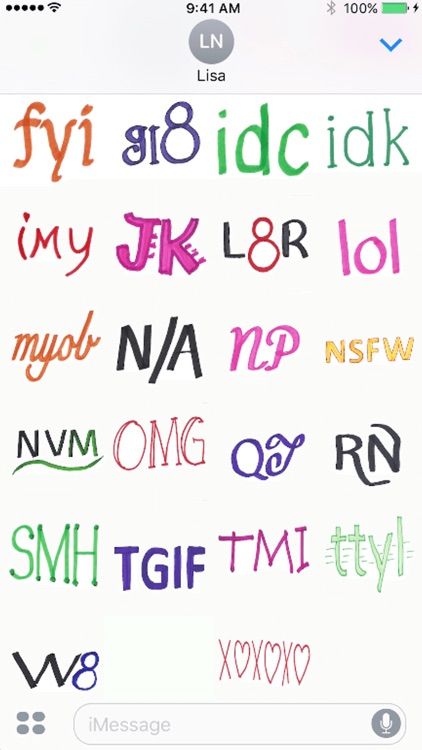 Art For Texting Abbreviations Sticker Pack