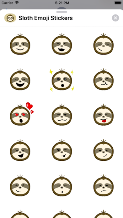 Cute Sloth Emoji Stickers screenshot 2
