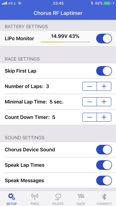 Chorus RF Laptimer screenshot 2