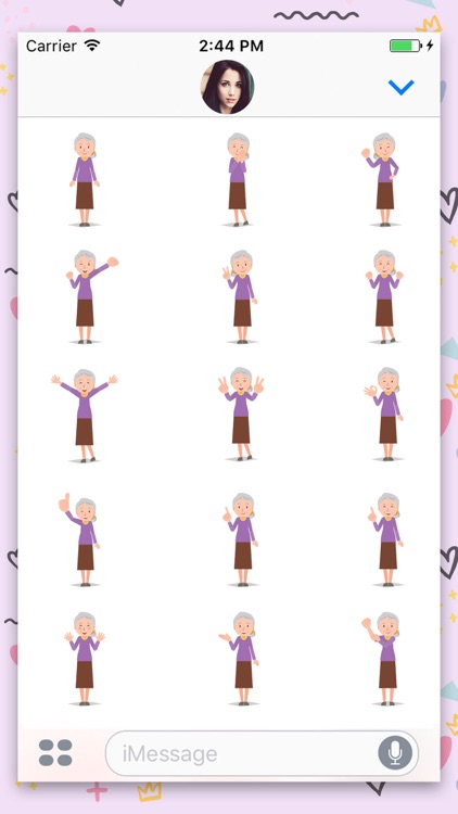 Old woman : Animated Stickers