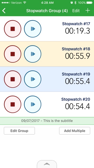 Stopwatch Groups Lite screenshot 2