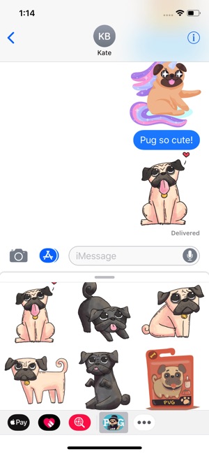 Puppies Cute Pug Stickers(圖3)-速報App