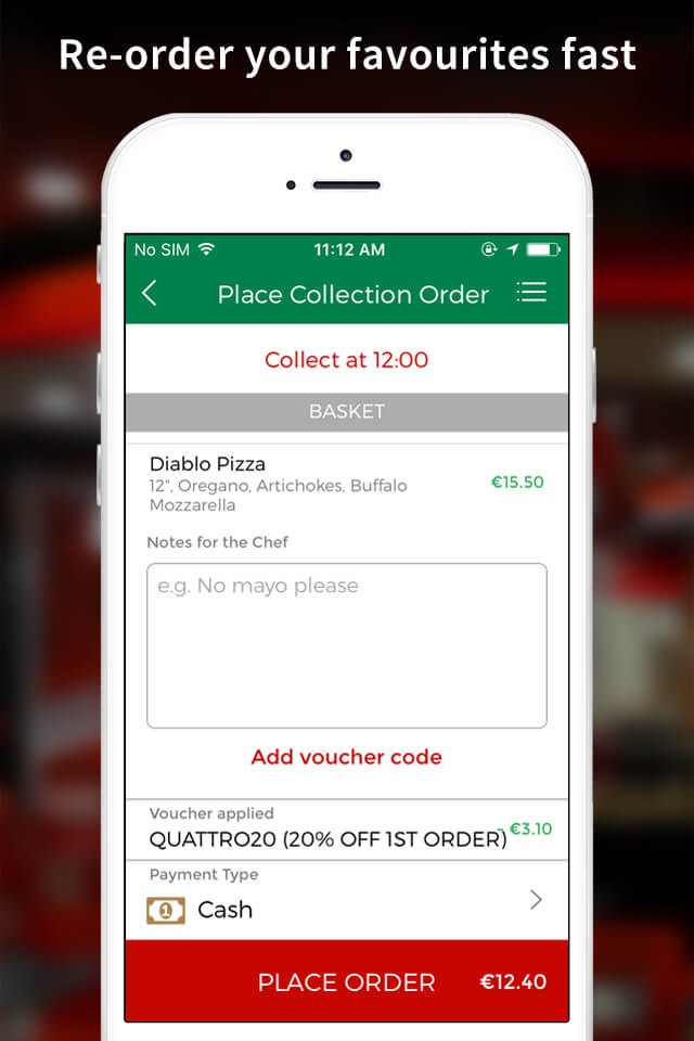 Quattro Wood Fired Pizza App screenshot 3