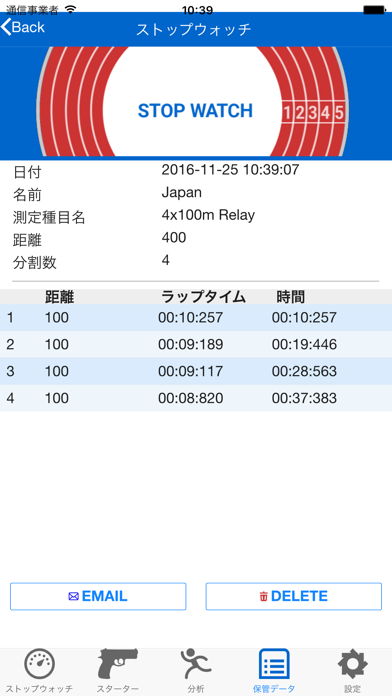 ストップウォッチ for スプリントコーチ screenshot1