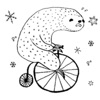 Lazy Sloth In Winter Sticker