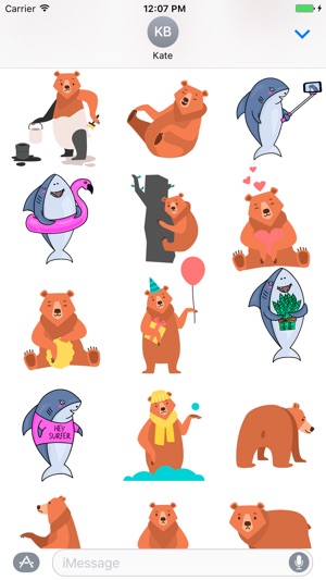 Happy Shark and Bear emoji