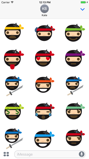 Ninja Emoji and Smiley Sticker pack