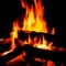 Countdown the days, hours, minutes, and seconds until Christmas while watching a real burning fireplace